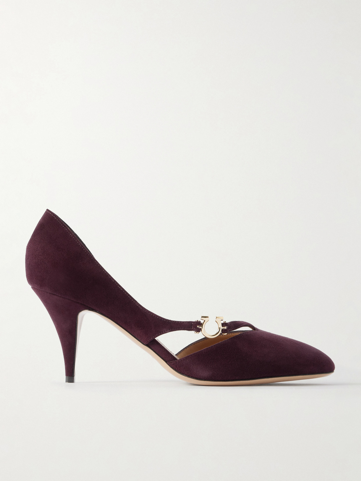 Ferragamo Moreen 70 Suede Pumps In Burgundy