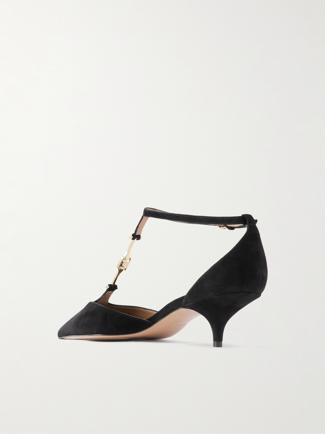 Ferragamo Traci Embellished Suede Pumps In Black