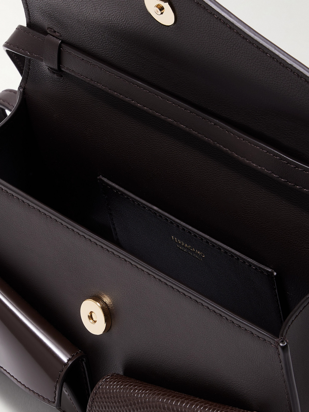 Ferragamo Mini Hug Shoulder Bag In Brown