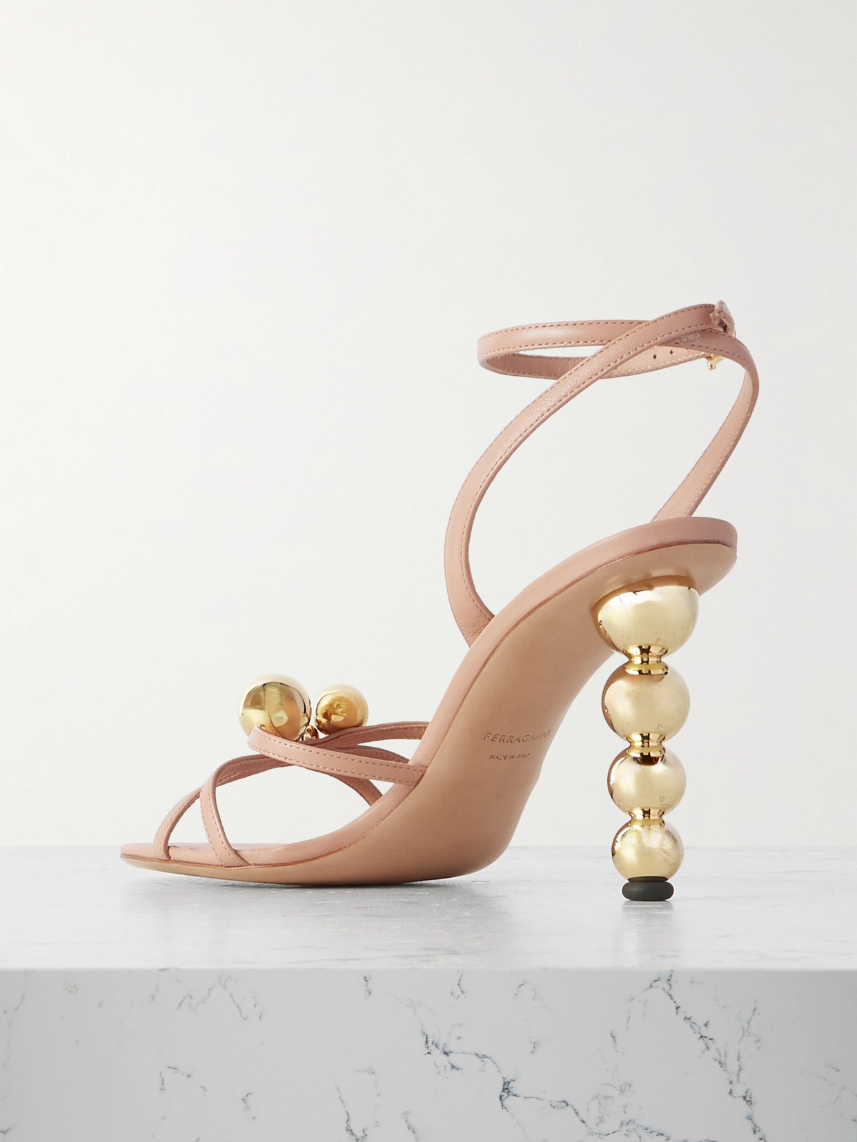 Ferragamo Karina Embellished Leather Sandals