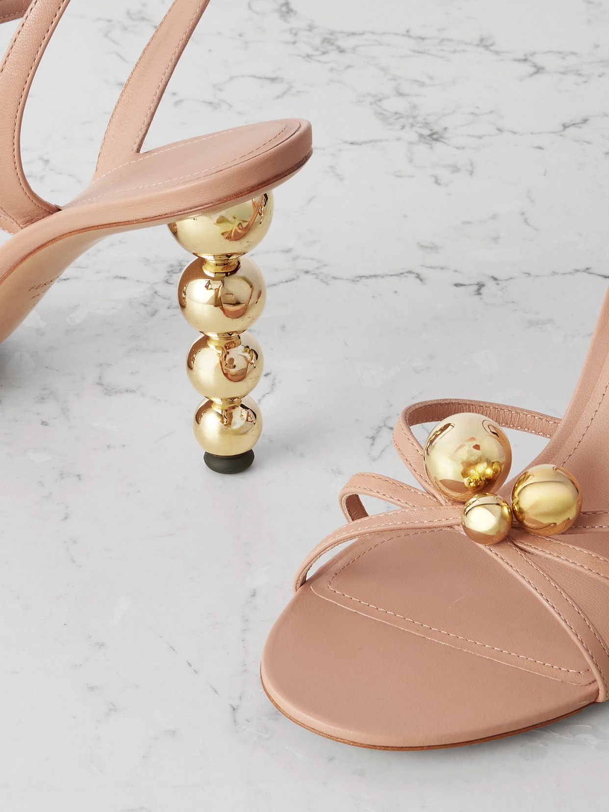 Ferragamo Karina Embellished Leather Sandals