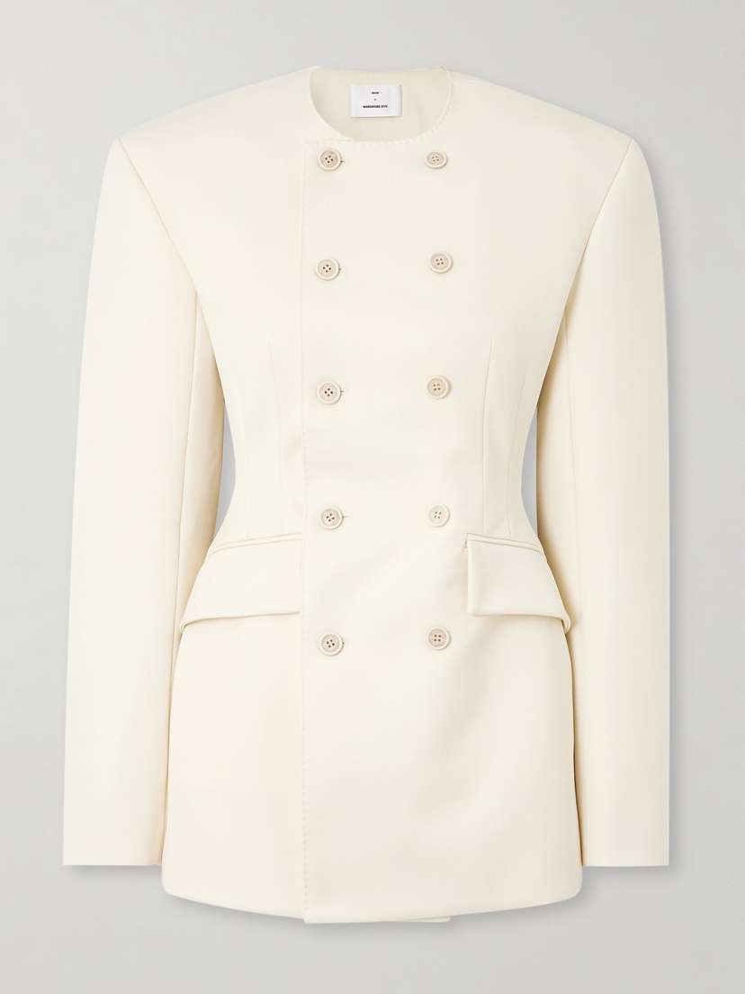 Wardrobe.NYC + Rhw Double-breasted Twill Mini Dress