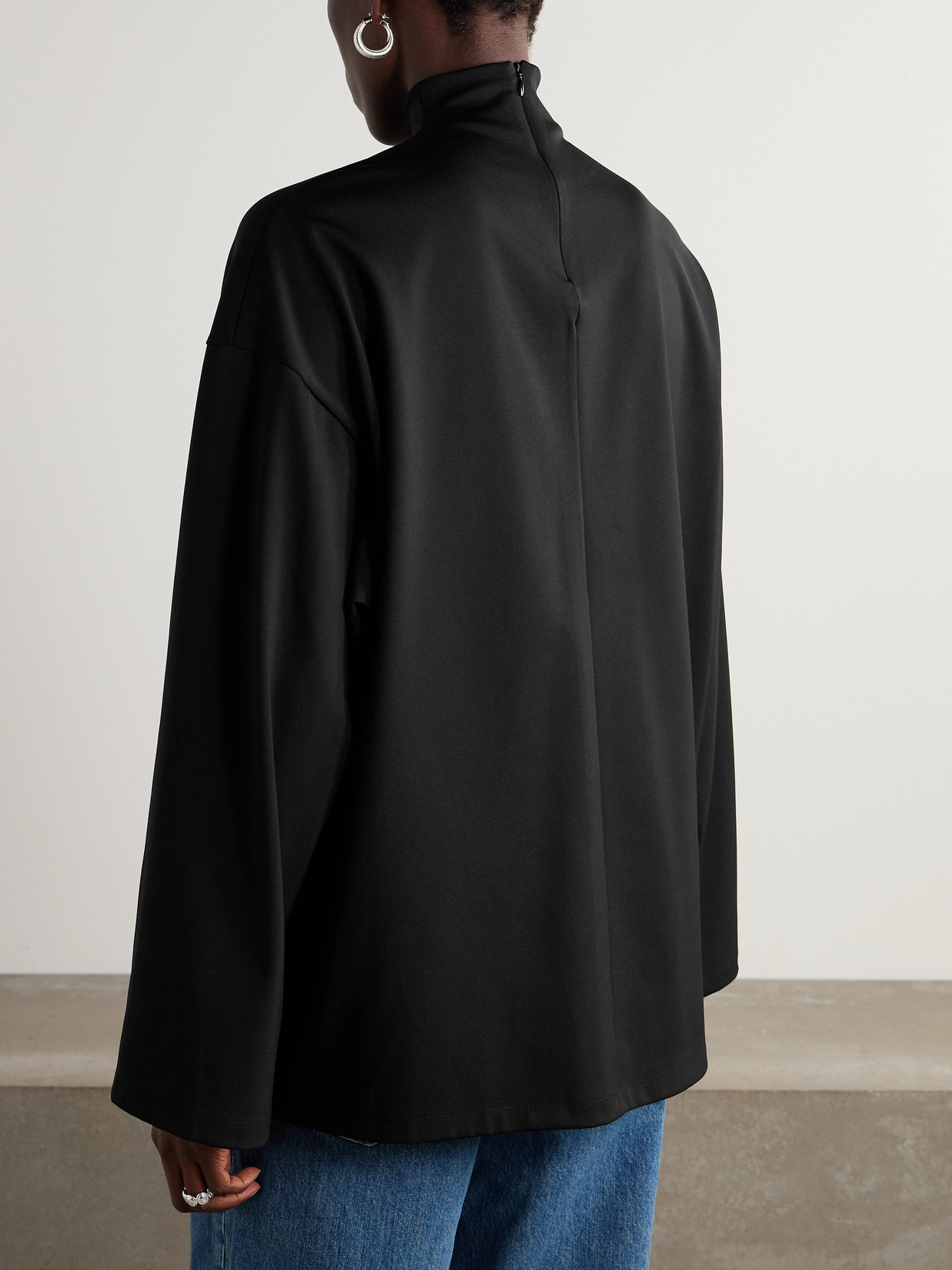 Wardrobe.nyc Opaque Lounge Stretch-polyamide Top In Black