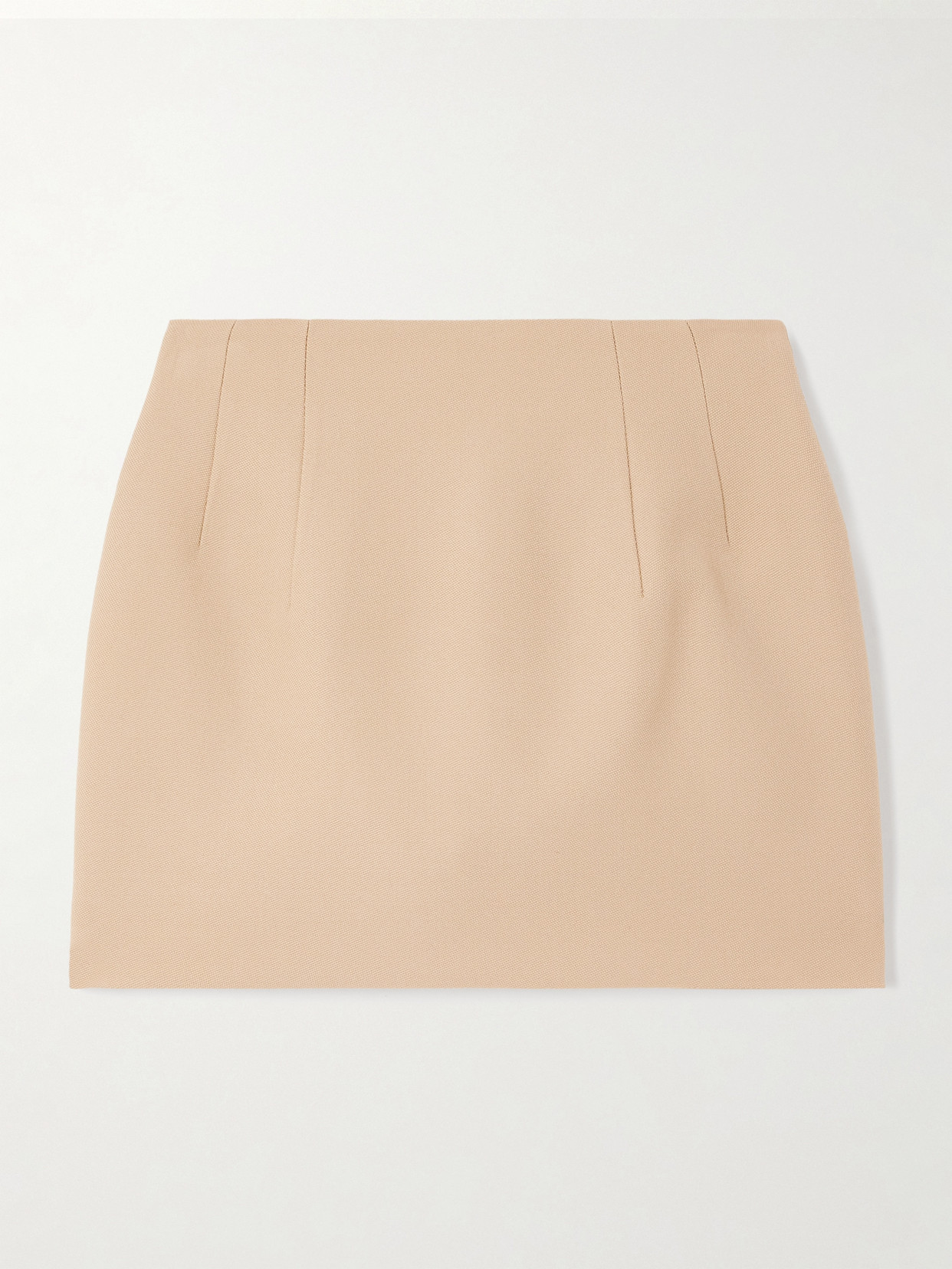 Wardrobe.nyc Contour Wool Mini Skirt In Neutral