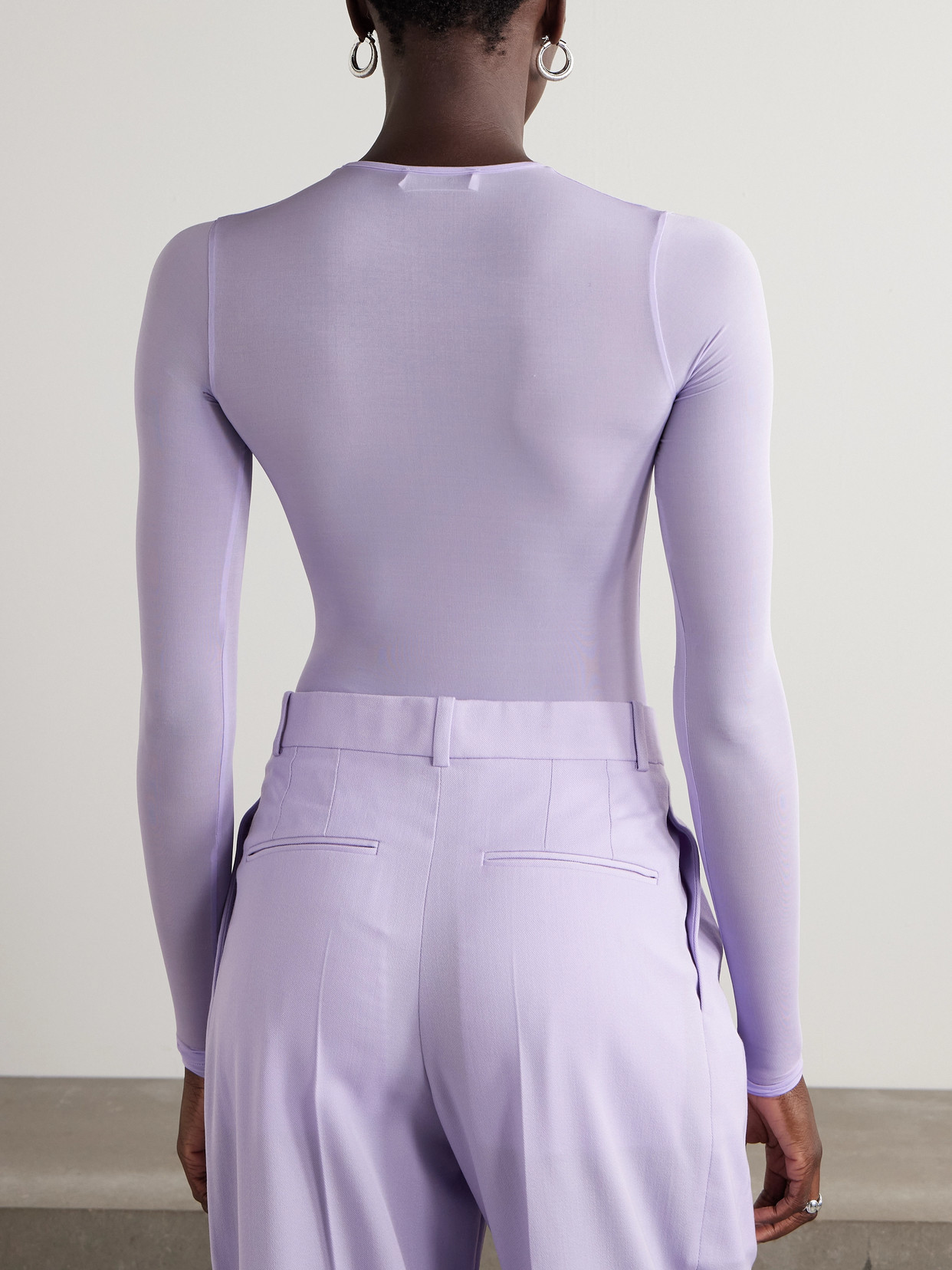 Wardrobe.nyc Stretch-jersey Bodysuit In Purple