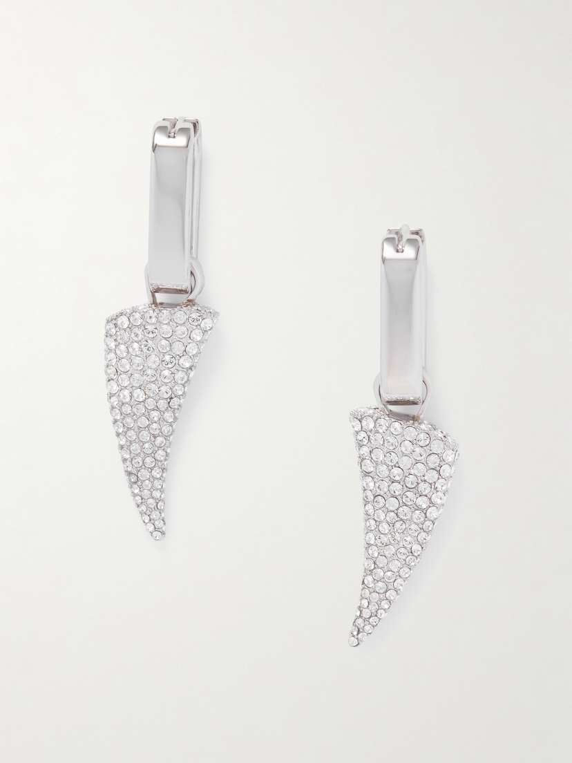 McQueen Tiger Claw Silver-tone Crystal Earrings