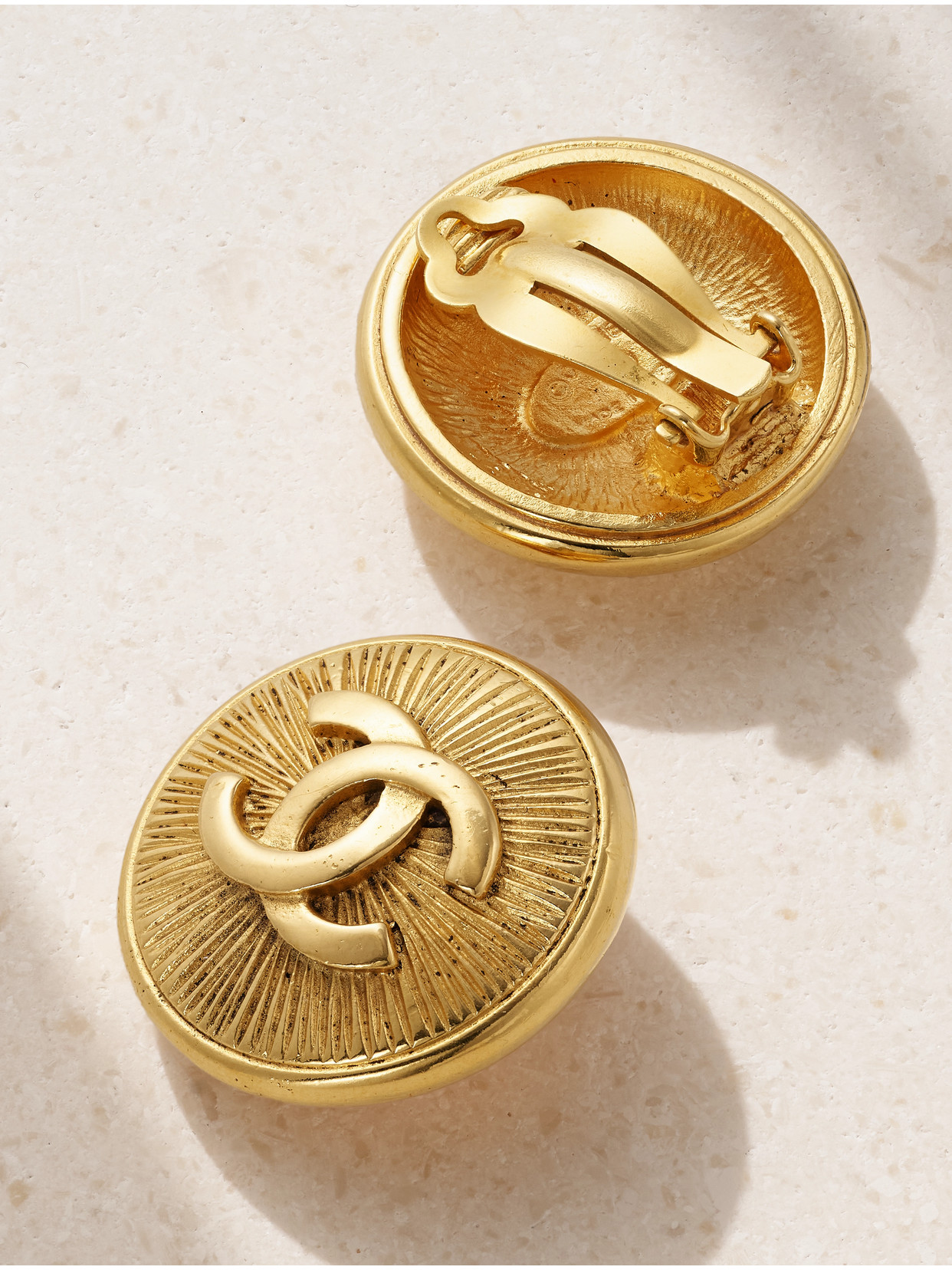 Vintage Chanel Gold-plated Clip Earrings