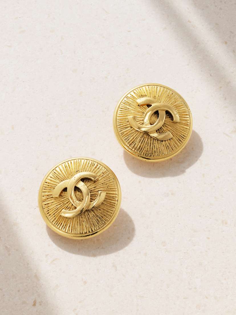 Vintage Chanel plated Clip Earrings