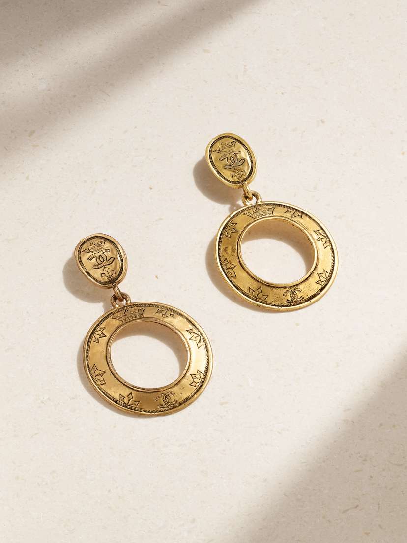 Vintage Chanel plated Clip Earrings