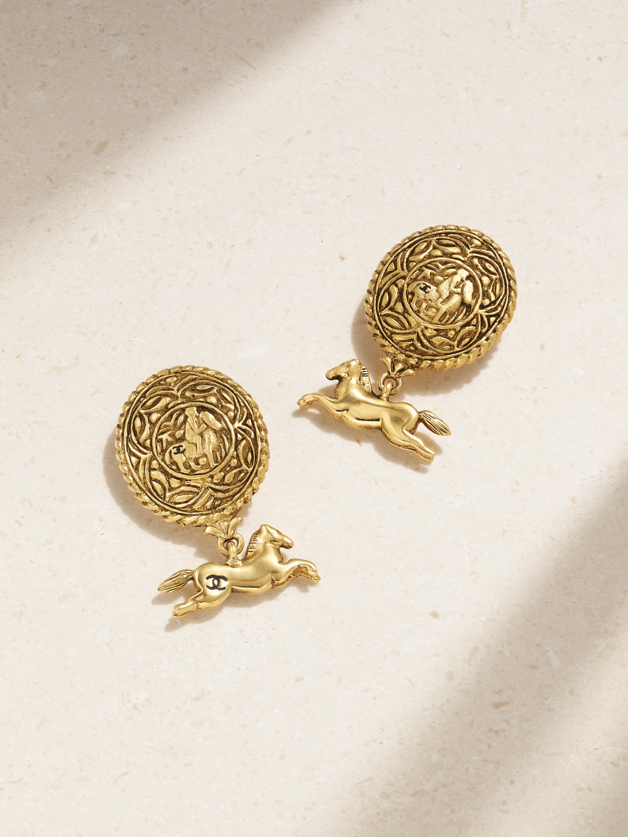 Vintage Chanel Gold-plated Clip Earrings
