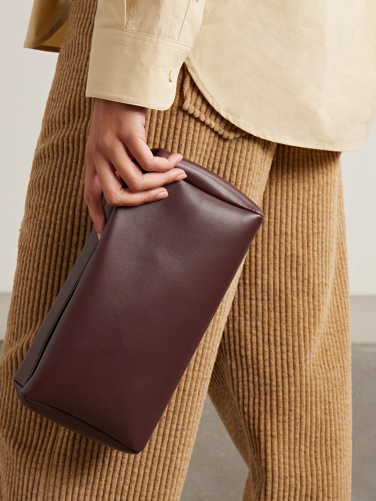 The Row Rectangular Clutch In Burgundy