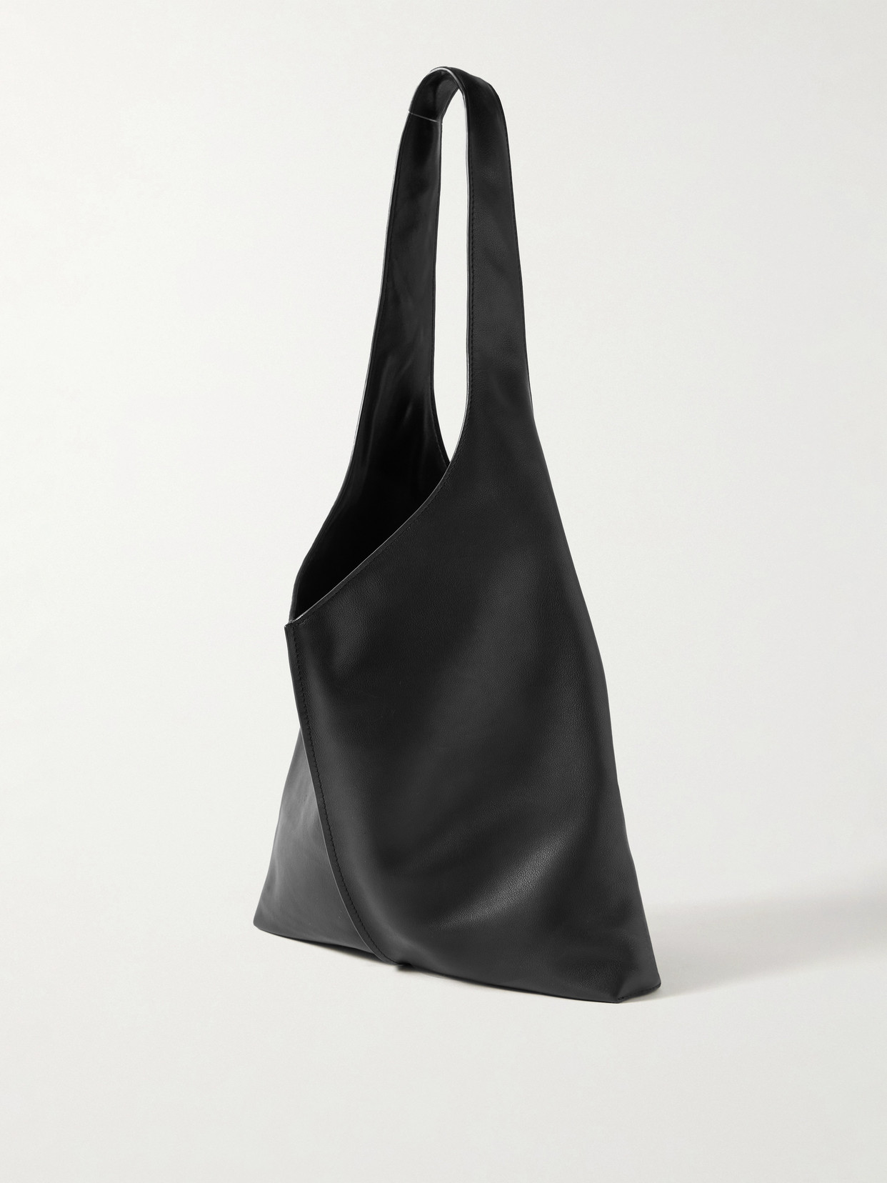 The Row Bindle Stitch Small Leather Tote In Black