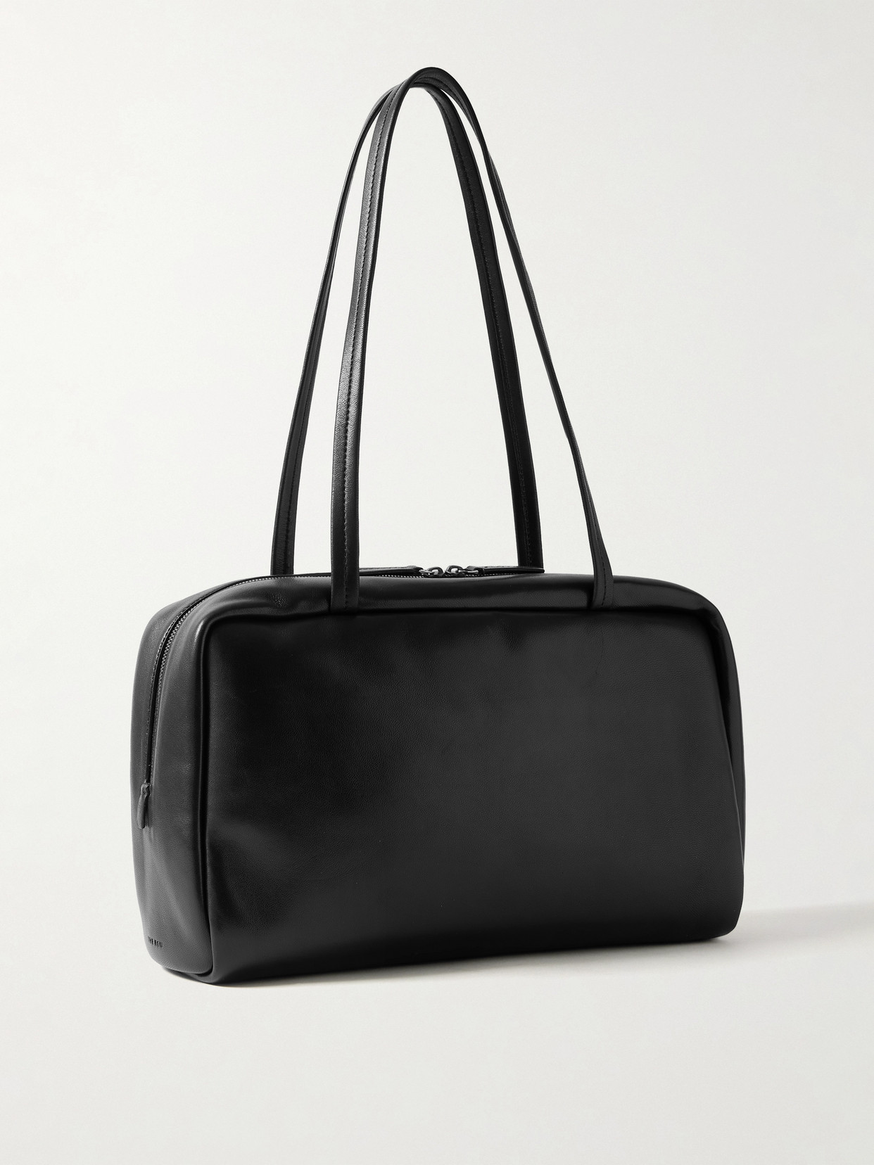 The Row Astra Leather Shoulder Bag In Black