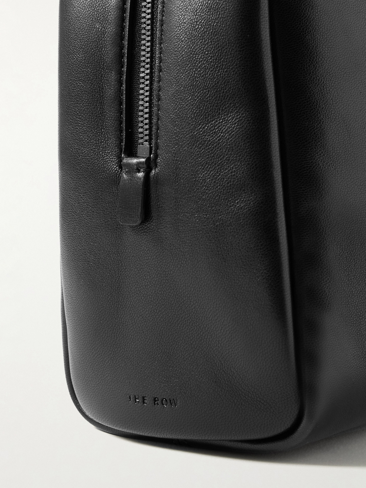 The Row Astra Leather Shoulder Bag In Black