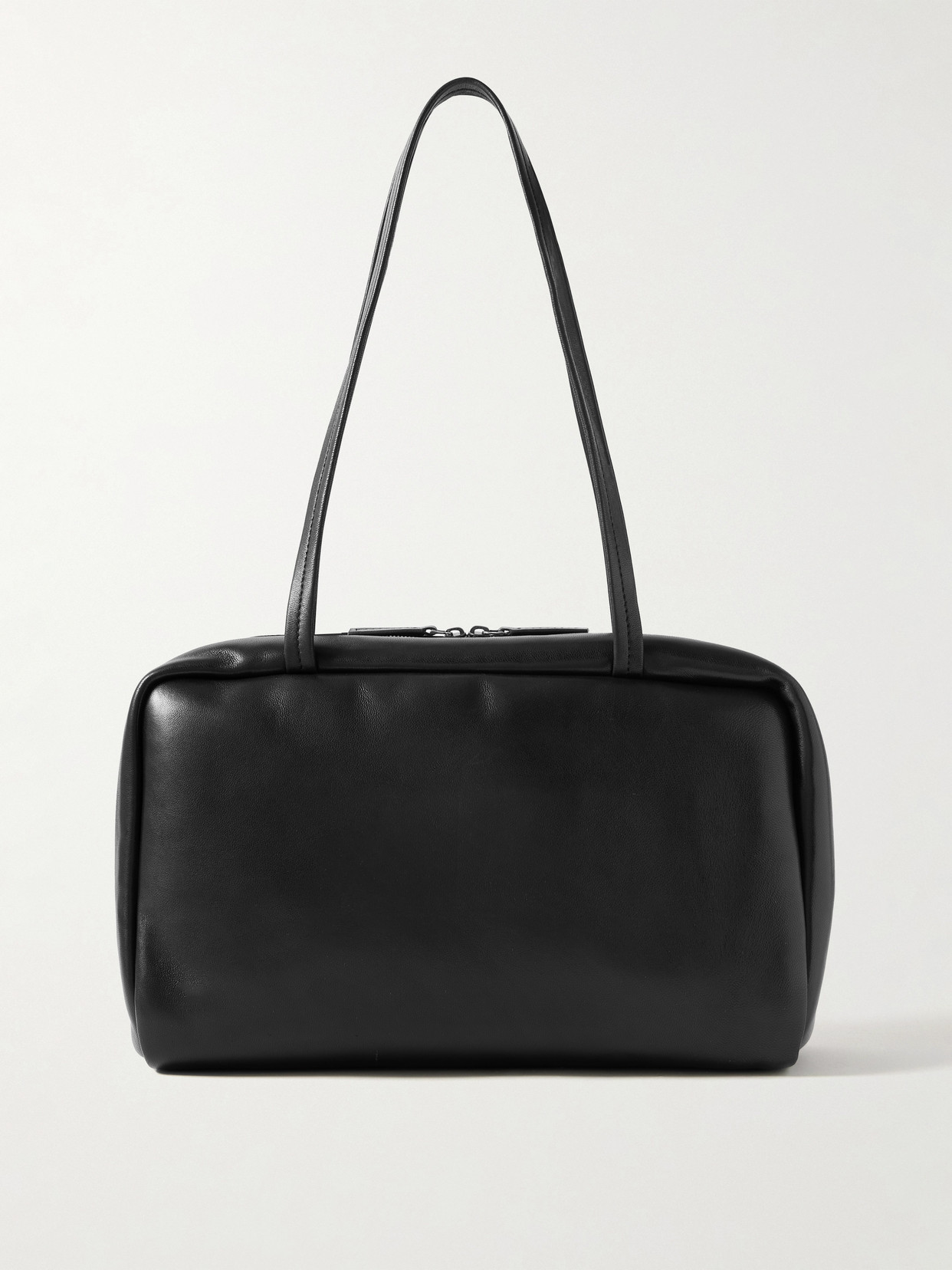 The Row Astra Leather Shoulder Bag In Black