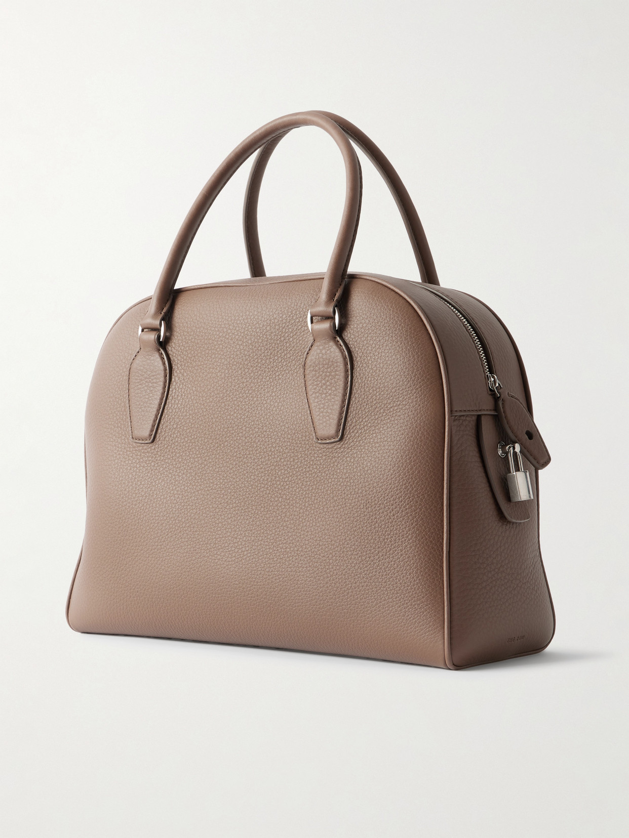 The Row India Textured-leather Tote In Green