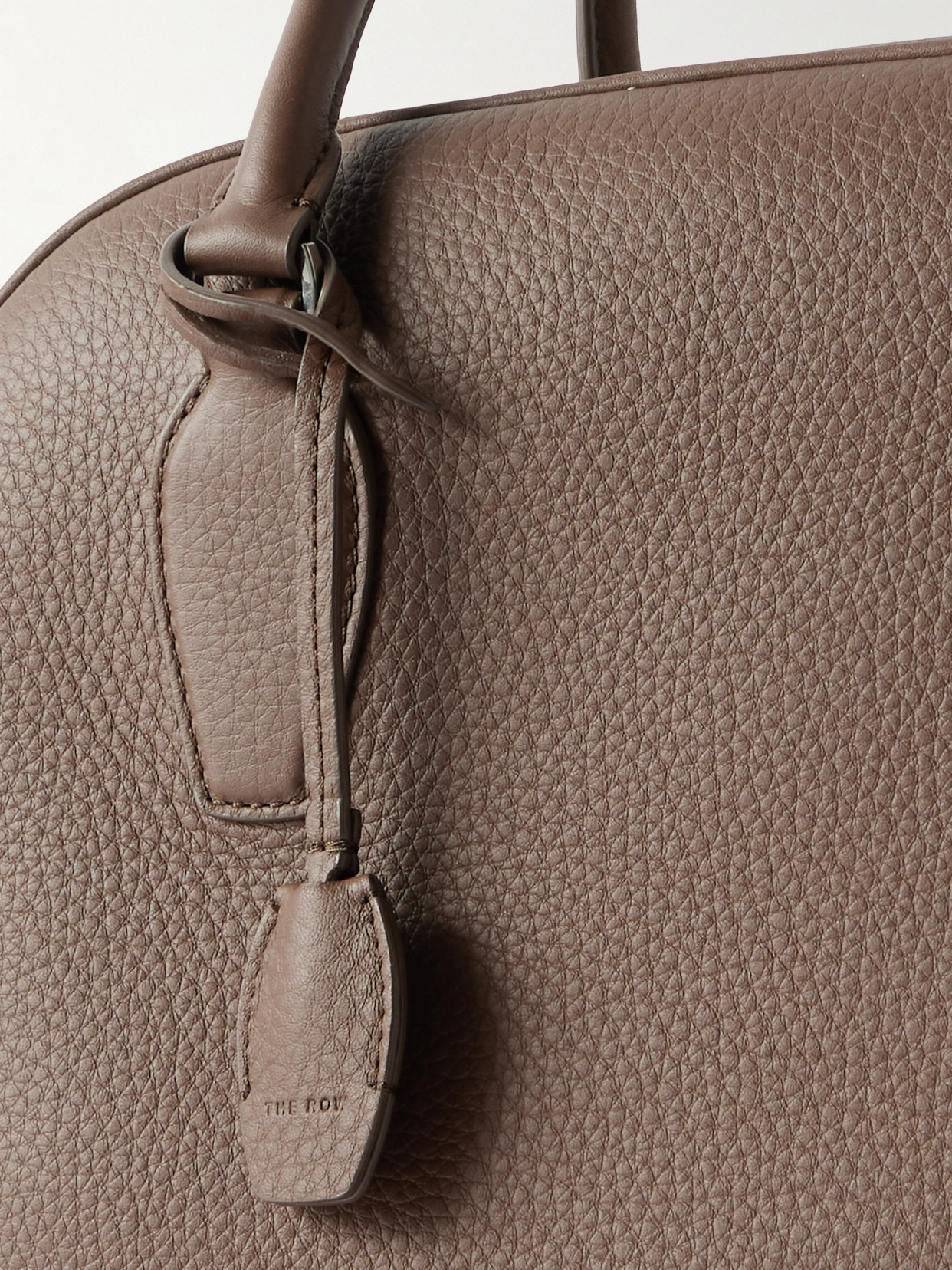 The Row India Textured-leather Tote In Green