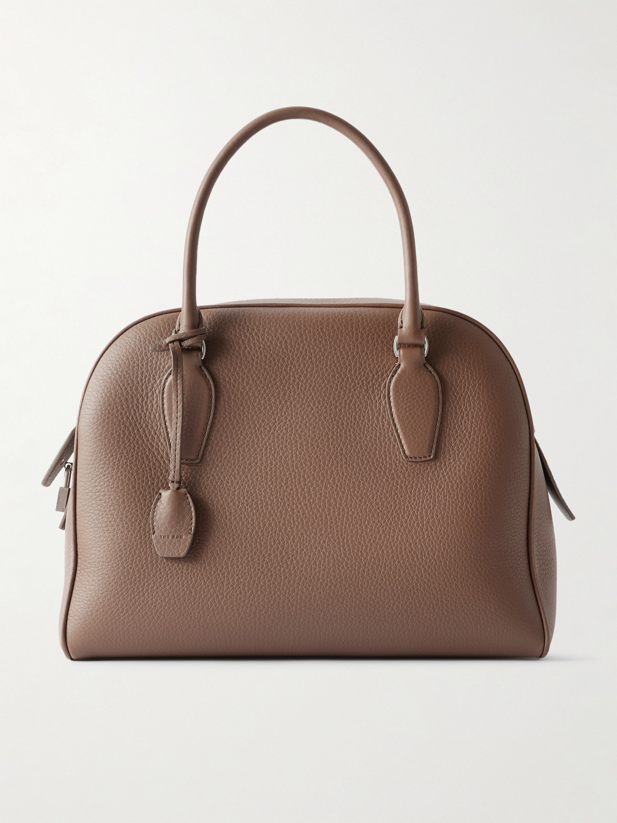 The Row India Textured-leather Tote In Green
