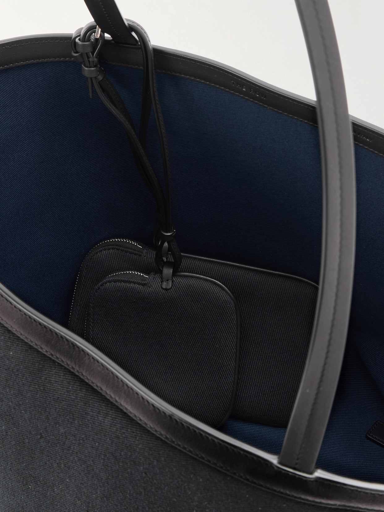 Park Reversible Leather-Trimmed Twill Tote