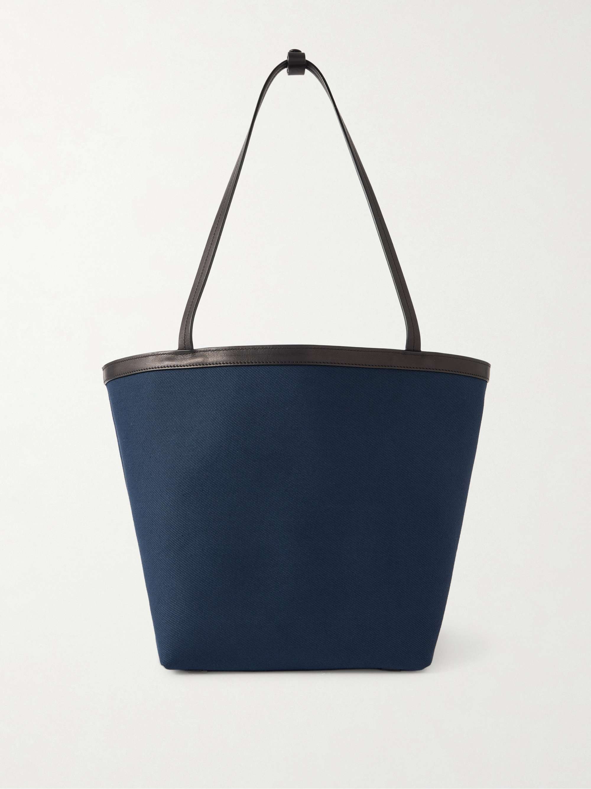Black Park reversible leather-trimmed twill tote | THE ROW | NET-A
