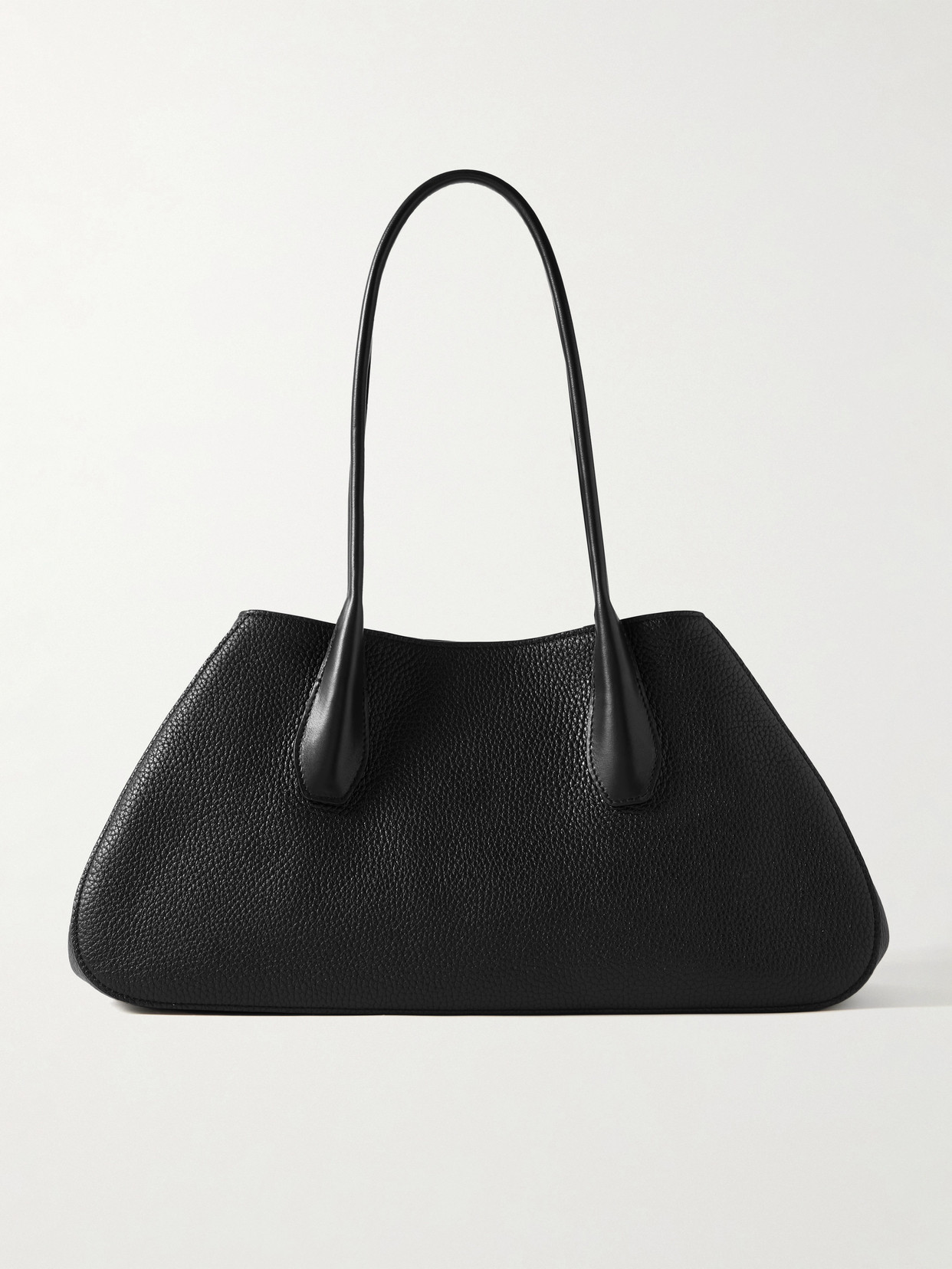 The Row Alger Textured-leather Shoulder Bag In Black