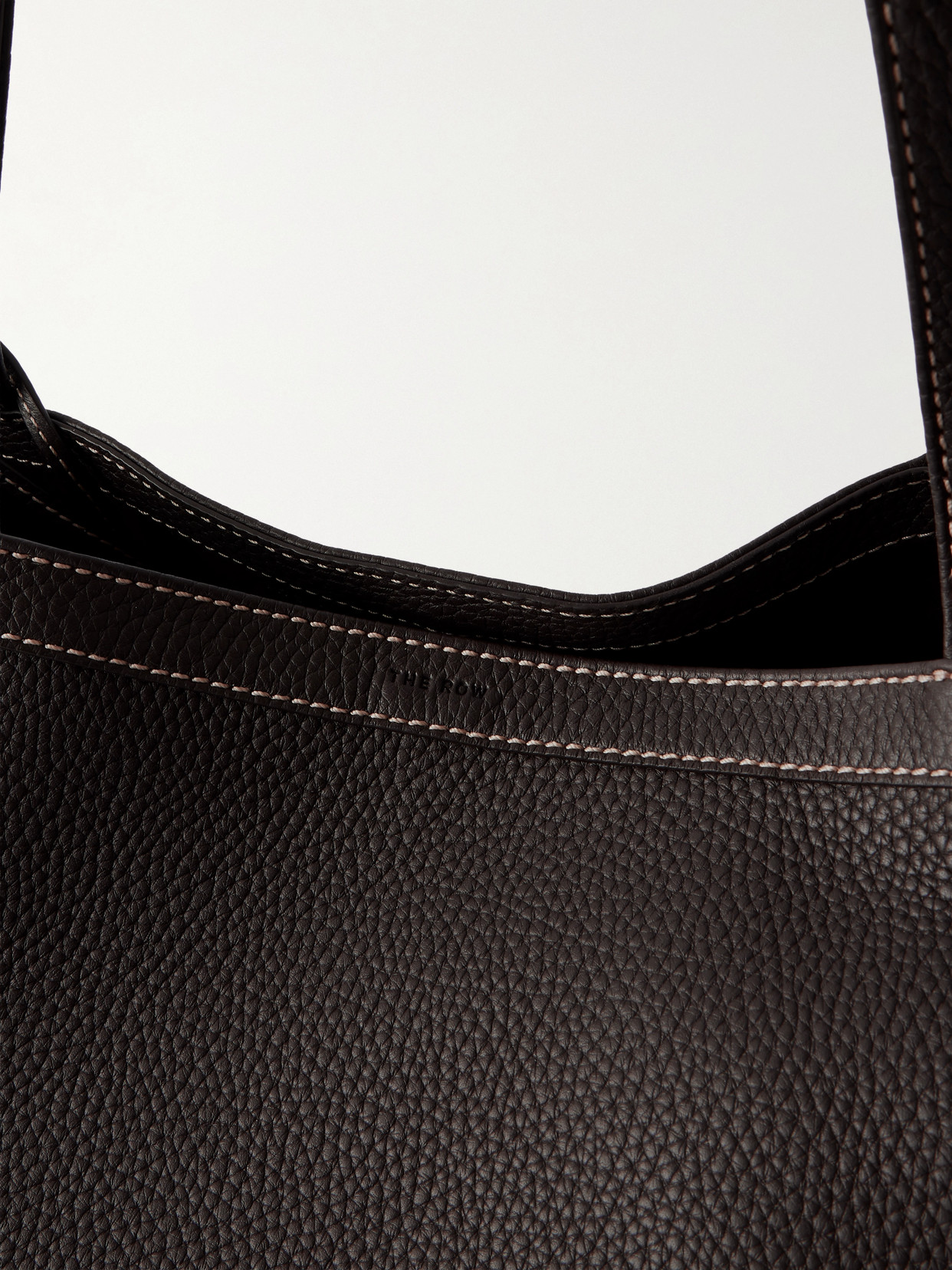 The Row Park Small Textured-leather Tote In Brown