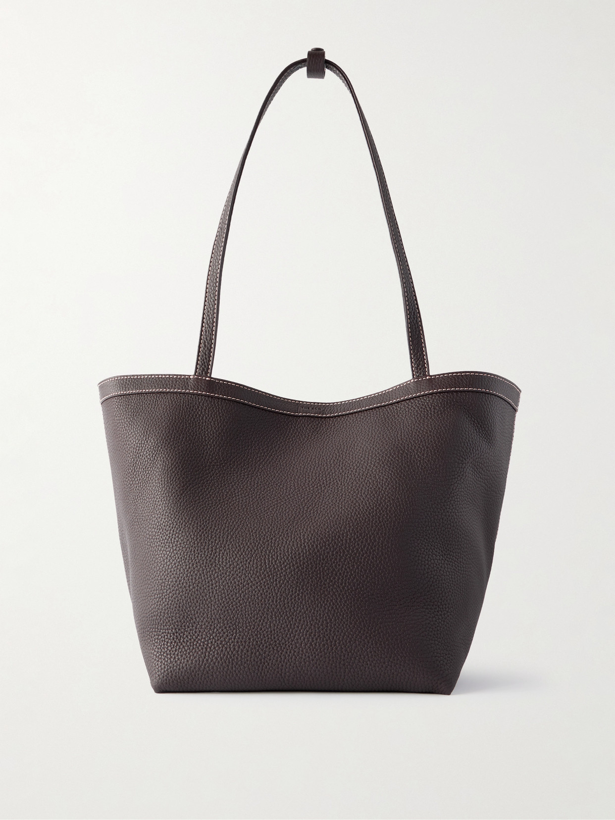 The Row Park Small Textured-leather Tote In Brown