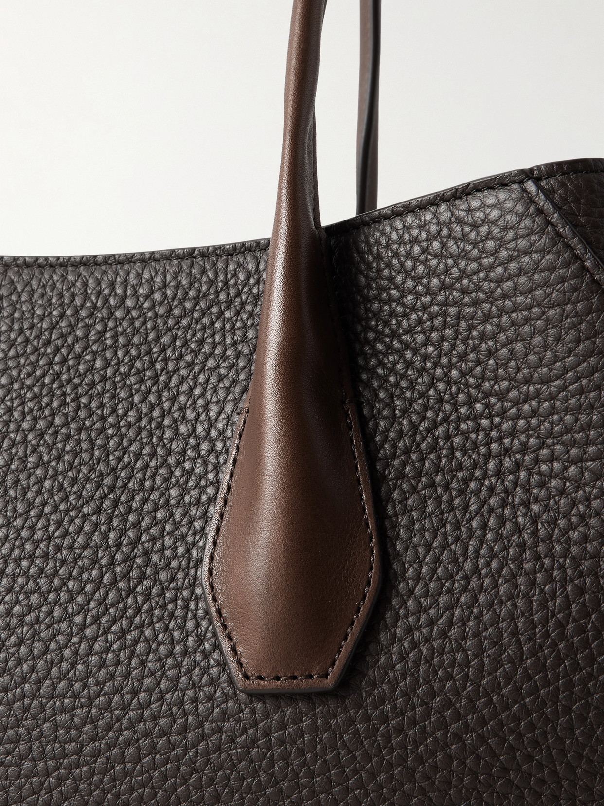 The Row Alger Textured-leather Shoulder Bag In Brown