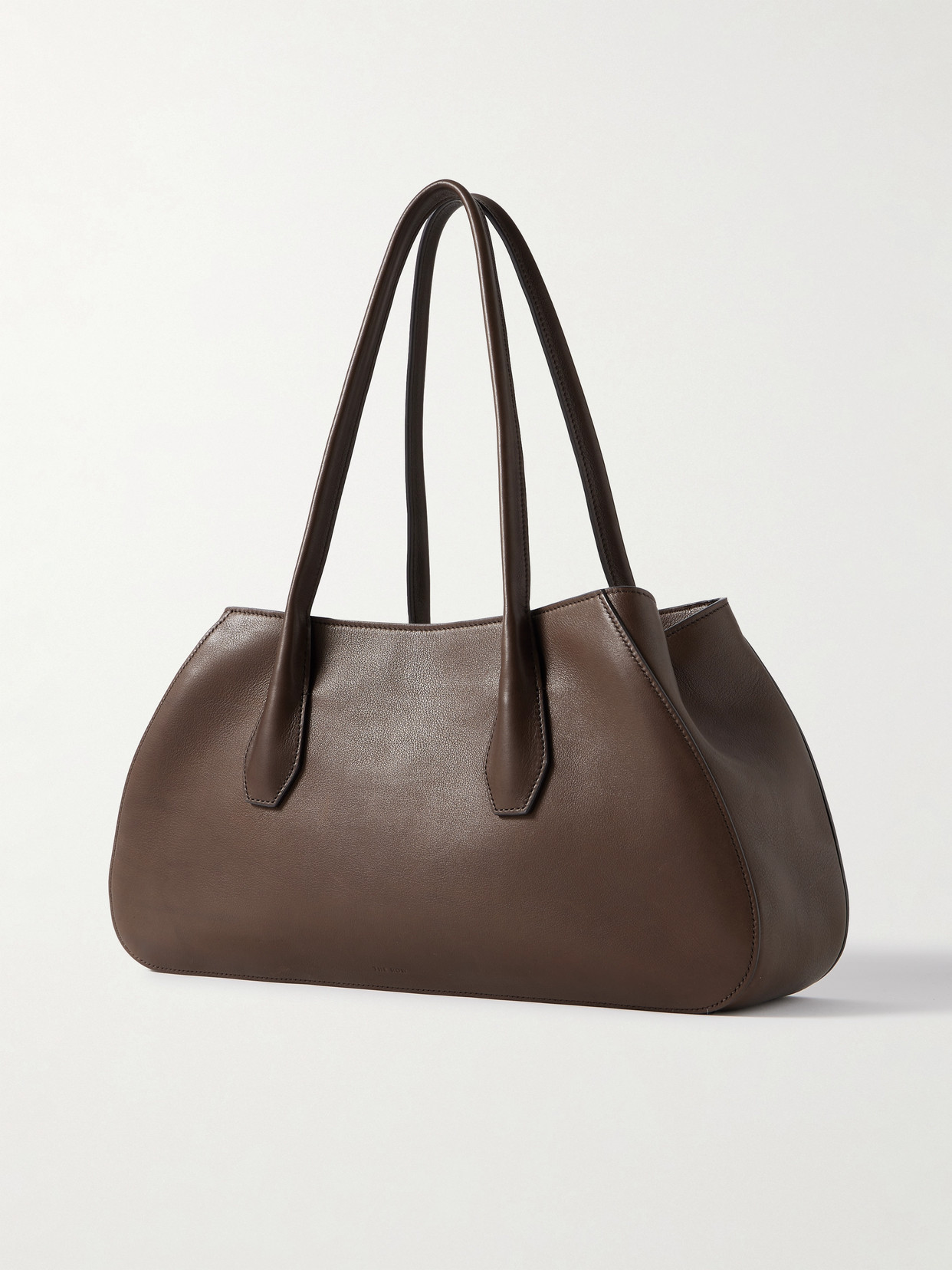 The Row Alger Leather Shoulder Bag In Brown