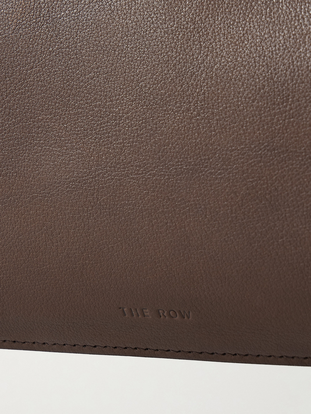 The Row Alger Leather Shoulder Bag In Brown