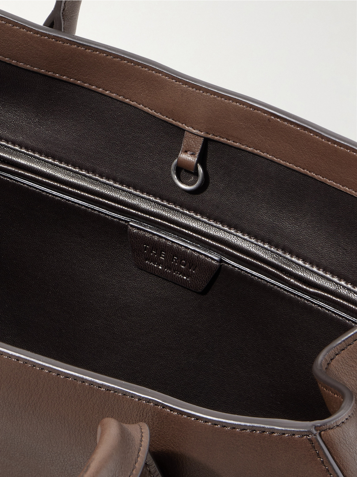 The Row Alger Leather Shoulder Bag In Brown