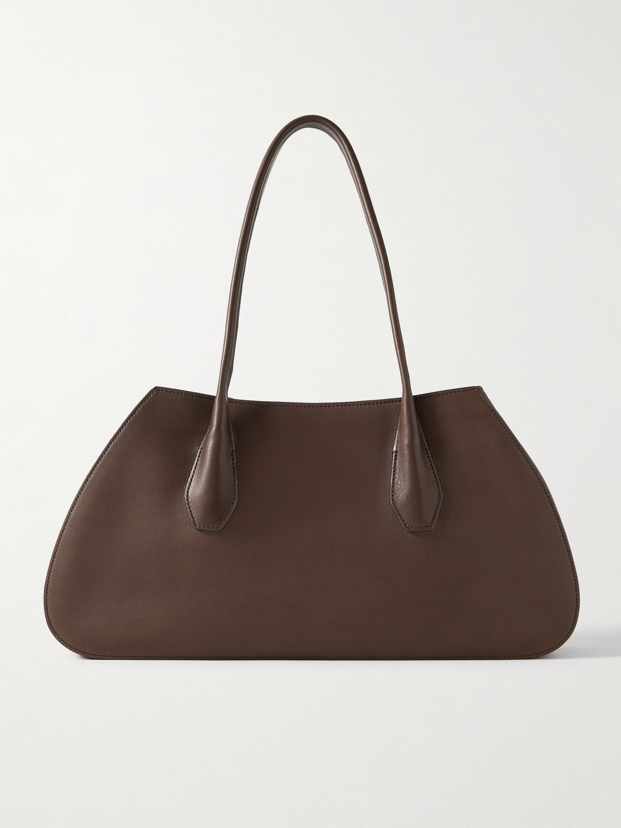 The Row Alger Leather Shoulder Bag In Brown