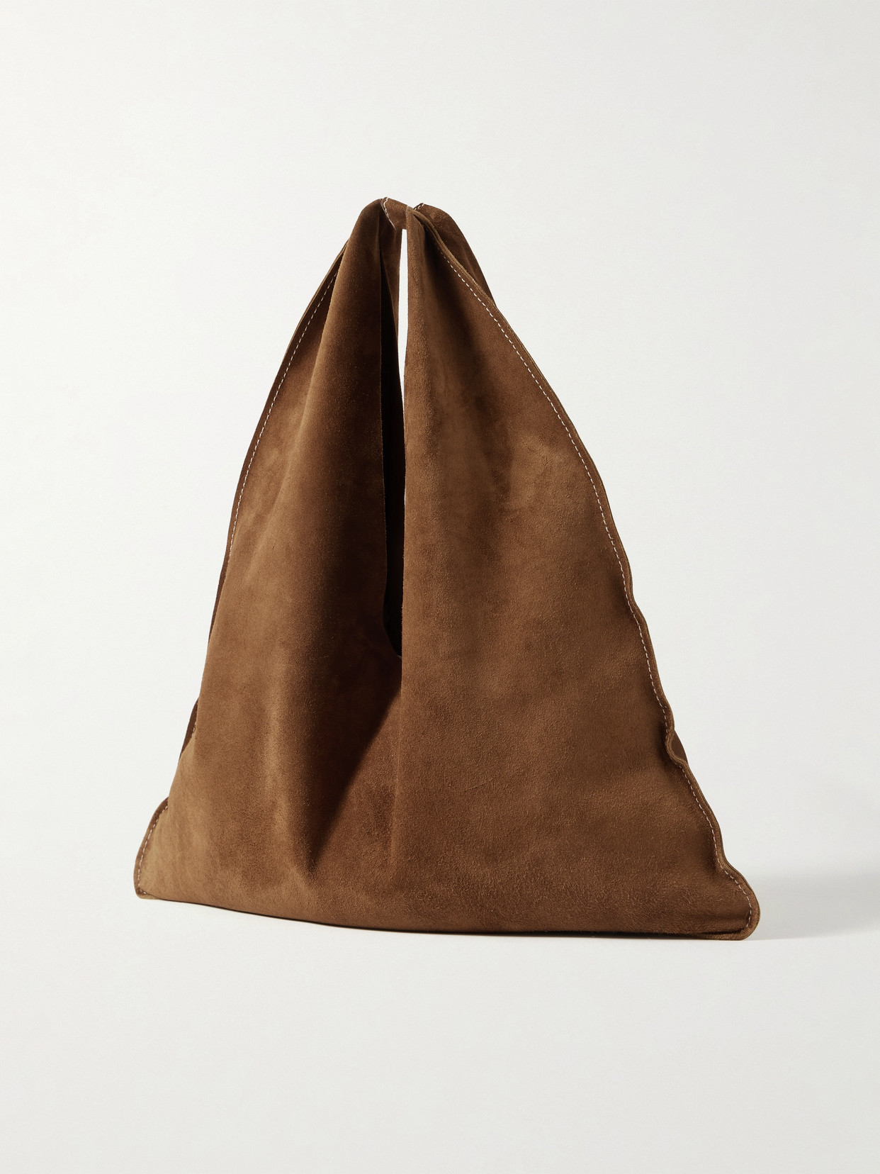 The Row Bindle Small Suede Shoulder Bag In Brown