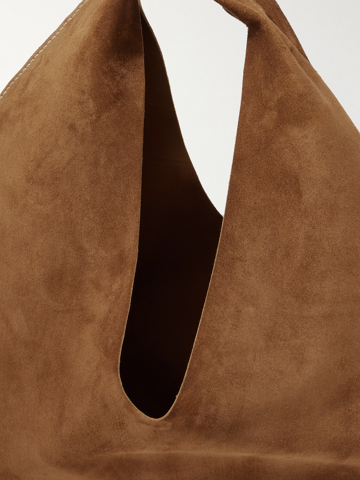 The Row Bindle Small Suede Shoulder Bag In Brown