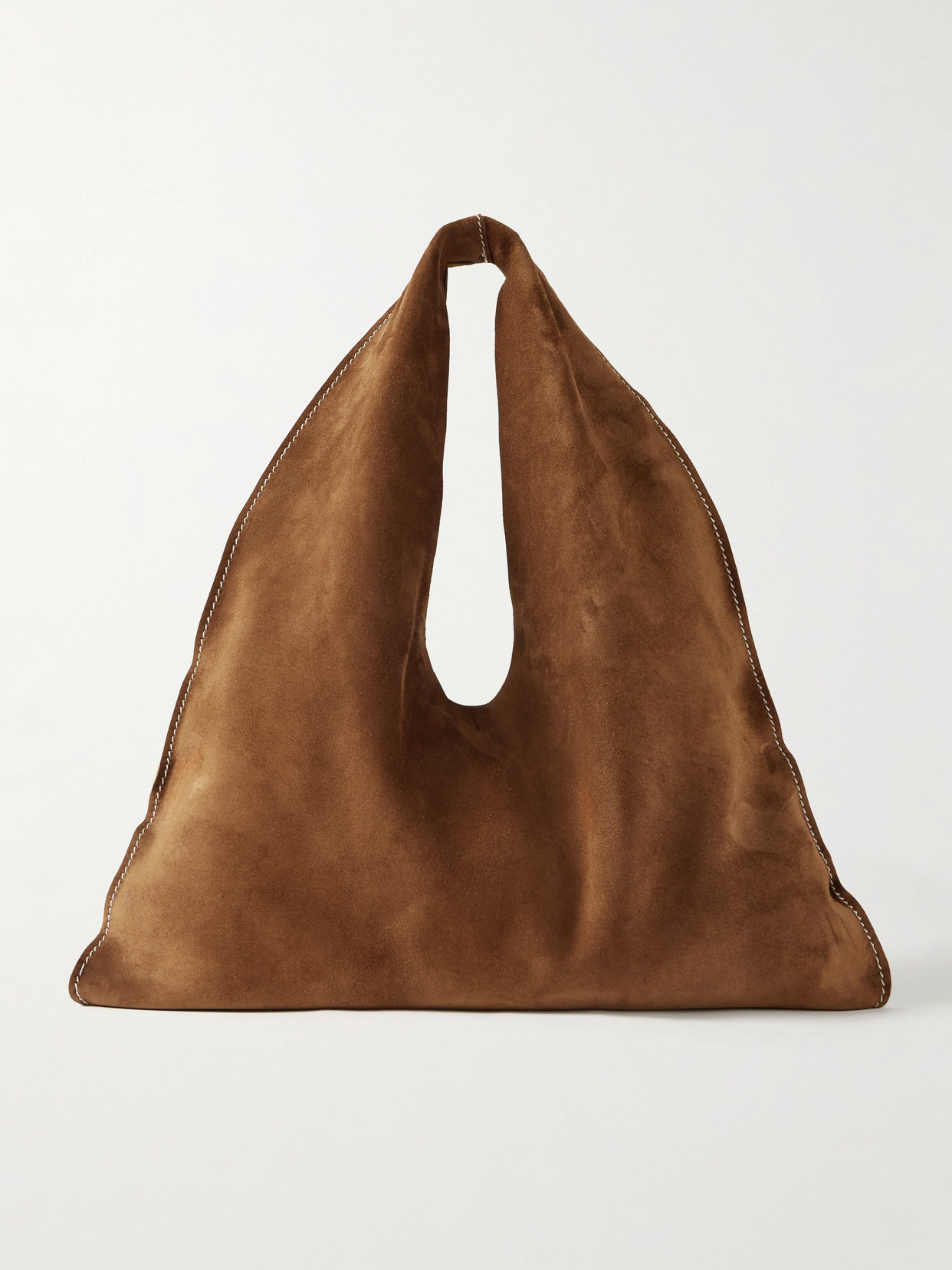 The Row Bindle Small Suede Shoulder Bag In Brown