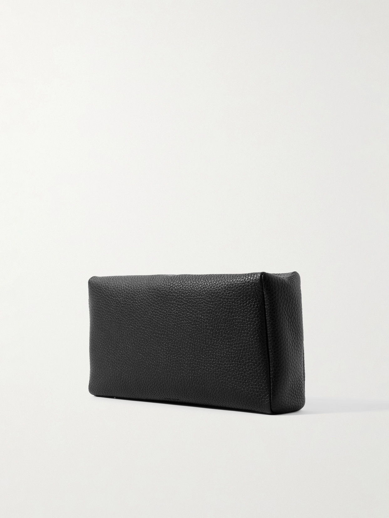 The Row Textured-leather Clutch In Black
