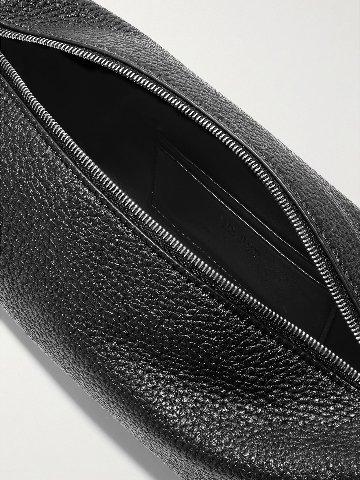 The Row Textured-leather Clutch In Black