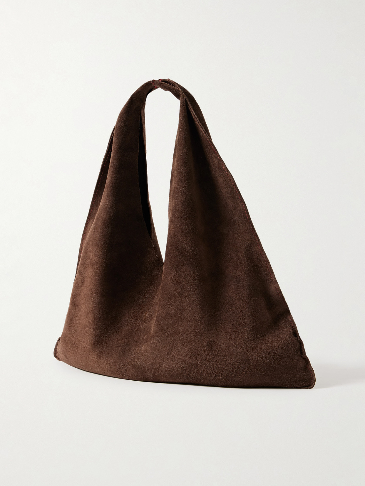 The Row Bindle Small Suede Shoulder Bag In Brown