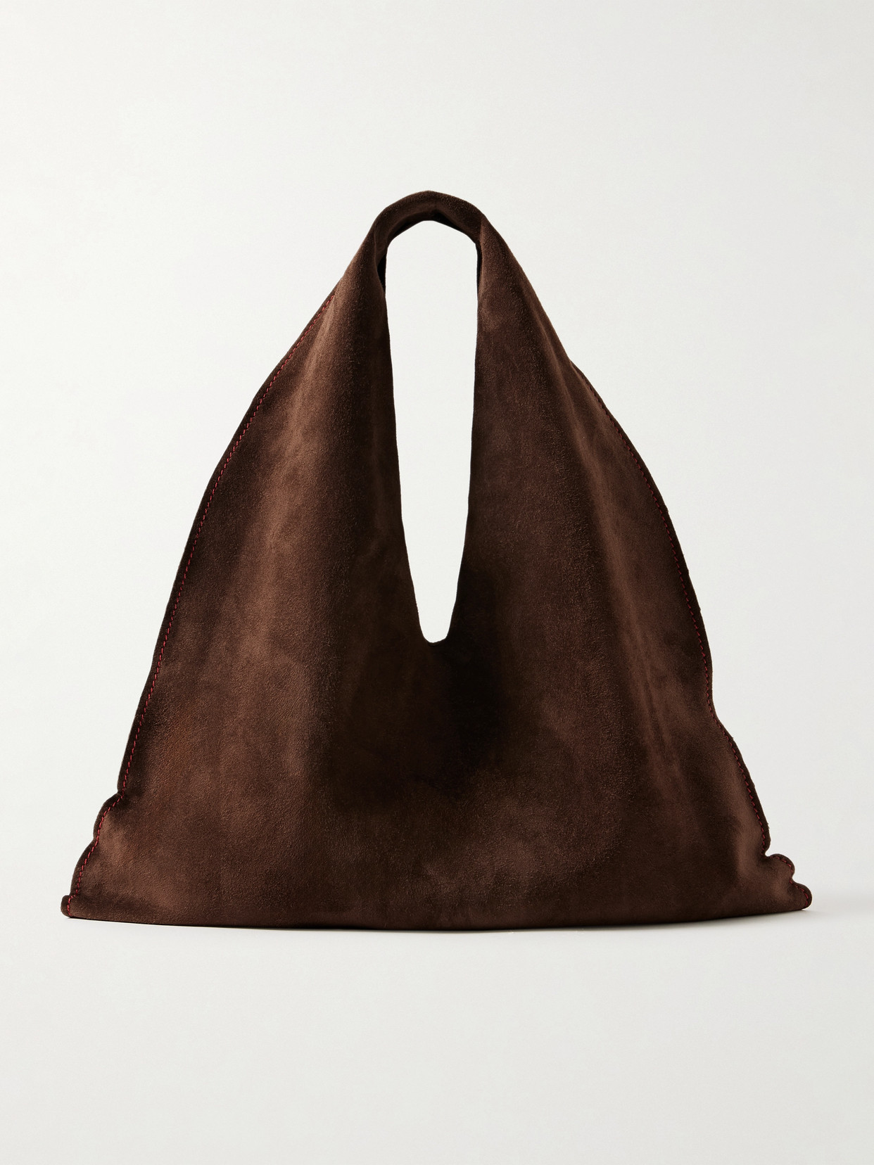 The Row Bindle Small Suede Shoulder Bag In Brown