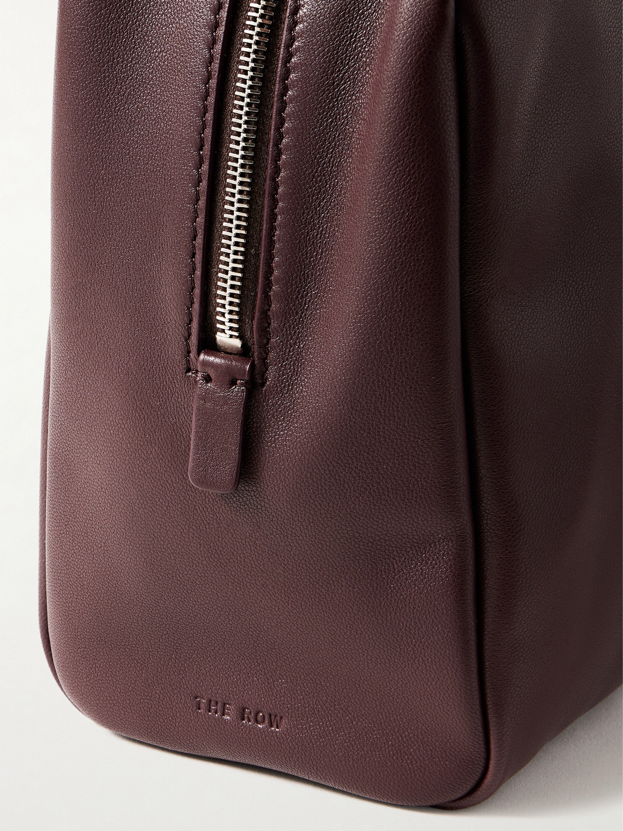 The Row Astra Leather Shoulder Bag In Burgundy