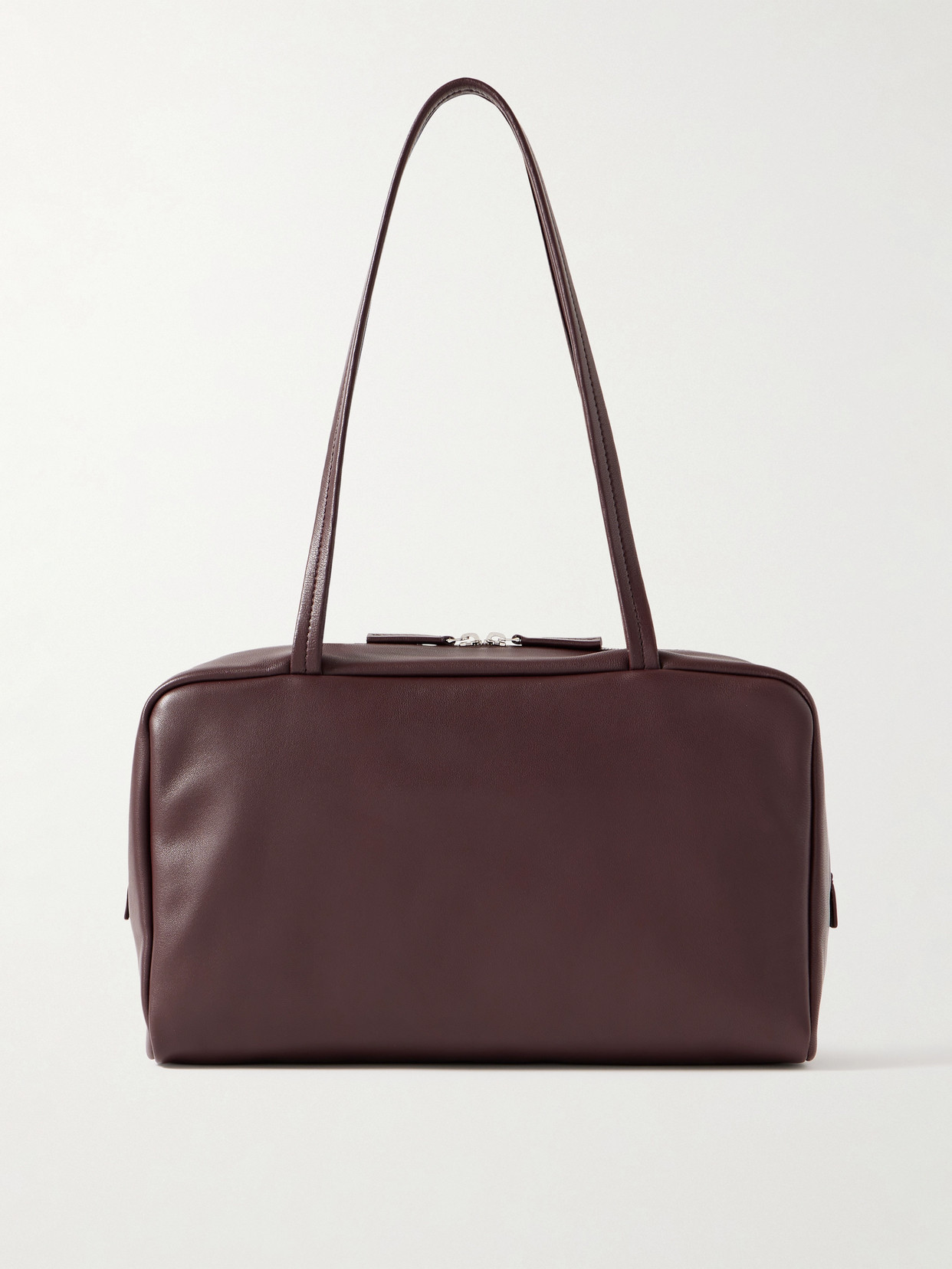 The Row Astra Leather Shoulder Bag In Burgundy