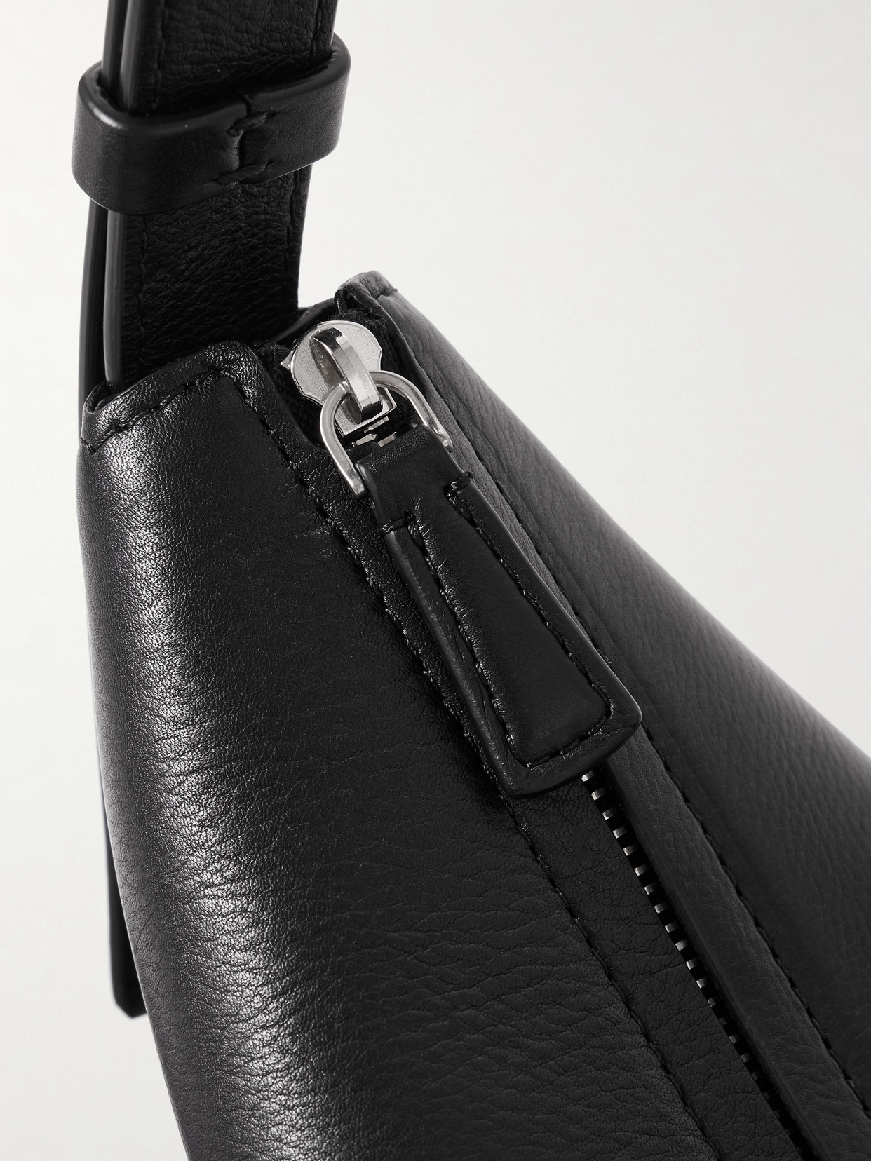 The Row Jouvette Leather Shoulder Bag In Black