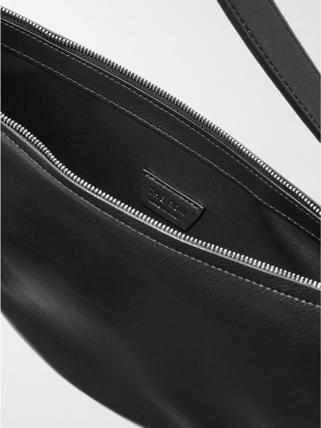The Row Jouvette Leather Shoulder Bag In Black