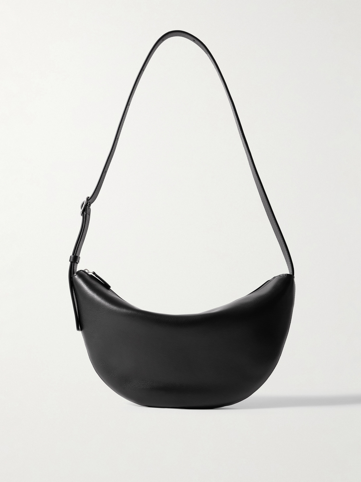 The Row Jouvette Leather Shoulder Bag In Black