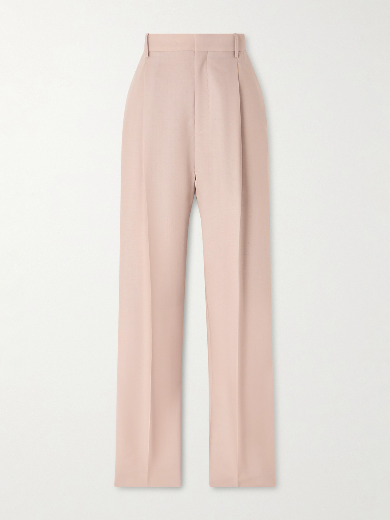 Wardrobe.nyc Pleated Mohair-blend Twill Straight-leg Pants In Neutral