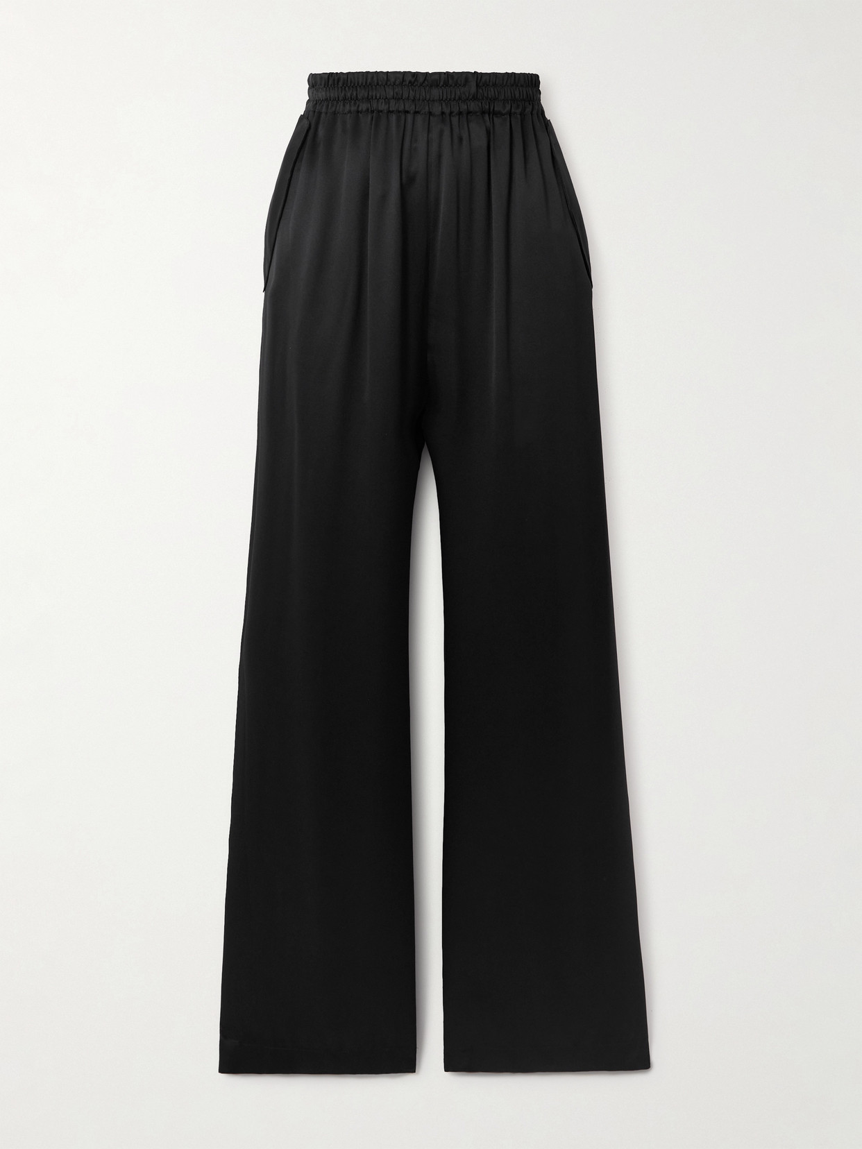 Wardrobe.nyc Silk-satin Wide-leg Pants In Black