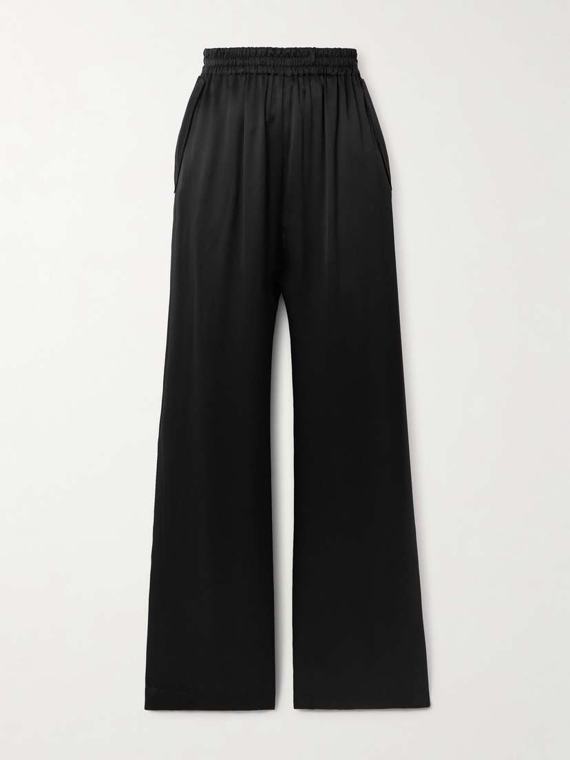Wardrobe.NYC Silk-satin Wide-leg Pants