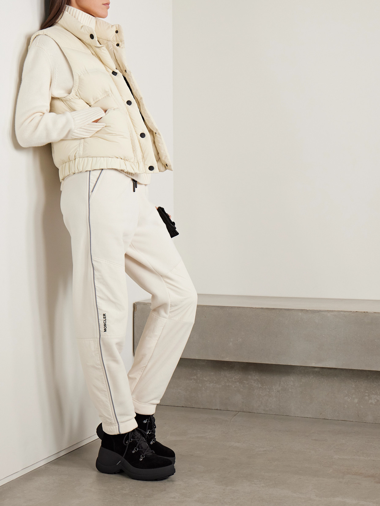 Moncler Baise Quilted Down Vest In Neutral