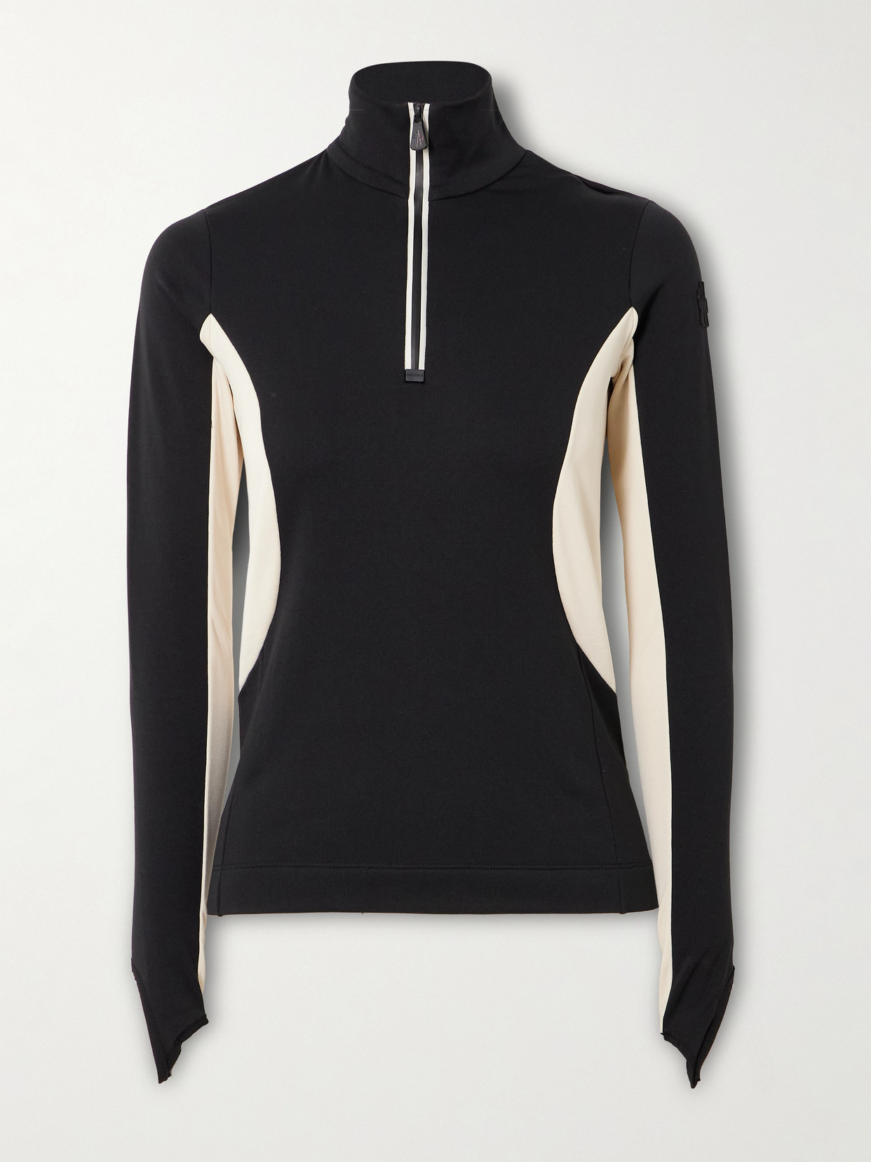 Moncler Color-block Stretch-jersey Base Layer In Black