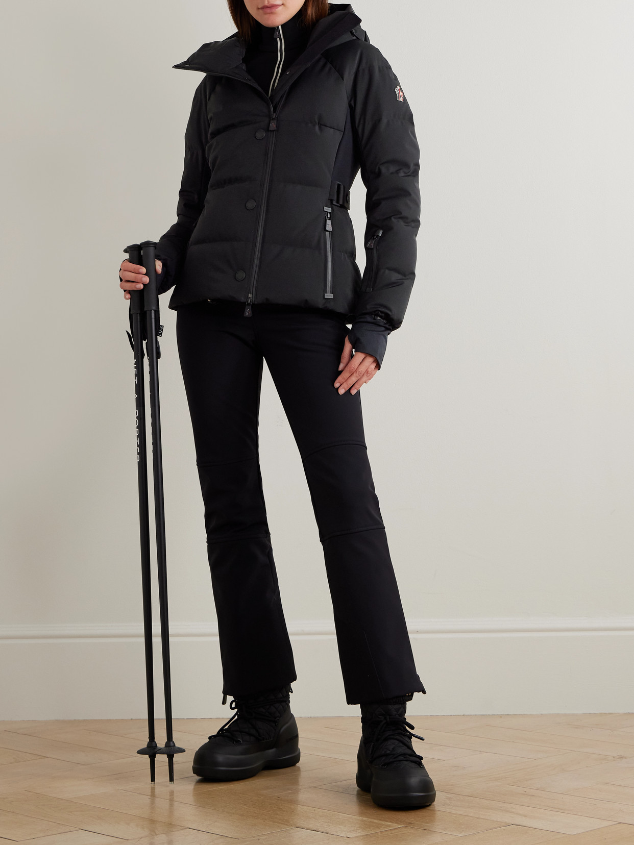 Moncler Color-block Stretch-jersey Base Layer In Black